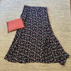 Paul Harris Design Vintage  Ditsy Floral Rayon Maxi Skirt Small